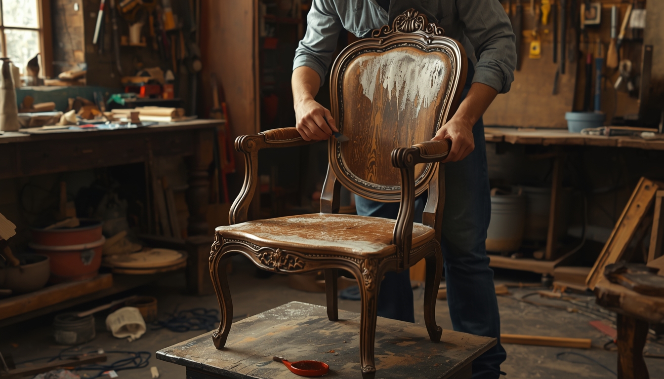 Vintage chair restoration process